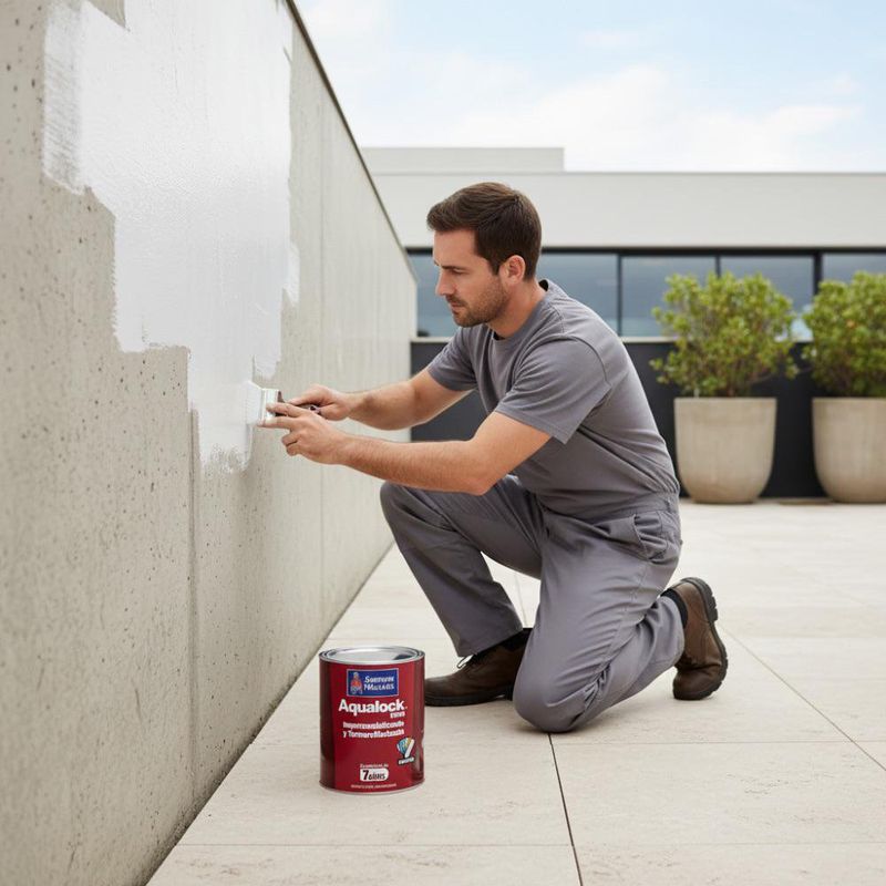 Impermeabilizante Aqualock 8000 Mate Base Extra White 1 Gal