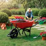 Carretilla de Metal Rojo de 3.5 Pies³