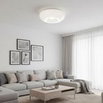 Plafón de Techo LED de 12W Redondo Diseño de Líneas Blanco