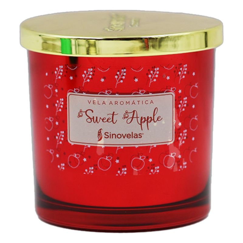 Vela Aromática en Tarro Rojo Metalizado Sweet Apple