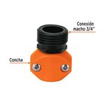 Conector Macho Plástico de 1/2 Plg