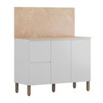 Gabinete Base Art con 3 Puertas Color Blanco y Beige para Cocina de 120 cm