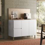 Gabinete Base Art con 3 Puertas Color Blanco y Beige para Cocina de 120 cm