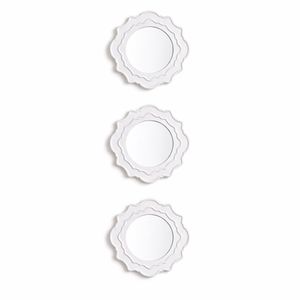 Set de 3 Espejos Blancos con Marco en Forma de Sol