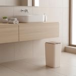 Bote para Basura Plástico Beige y Café 12 L