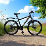 Bicicleta Montañesa Número 26 de 21 Velocidades Negra y Dorado