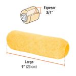 Rodillo de Repuesto de Felpa Amarilla para Pintura de 9 x 3/4 plg