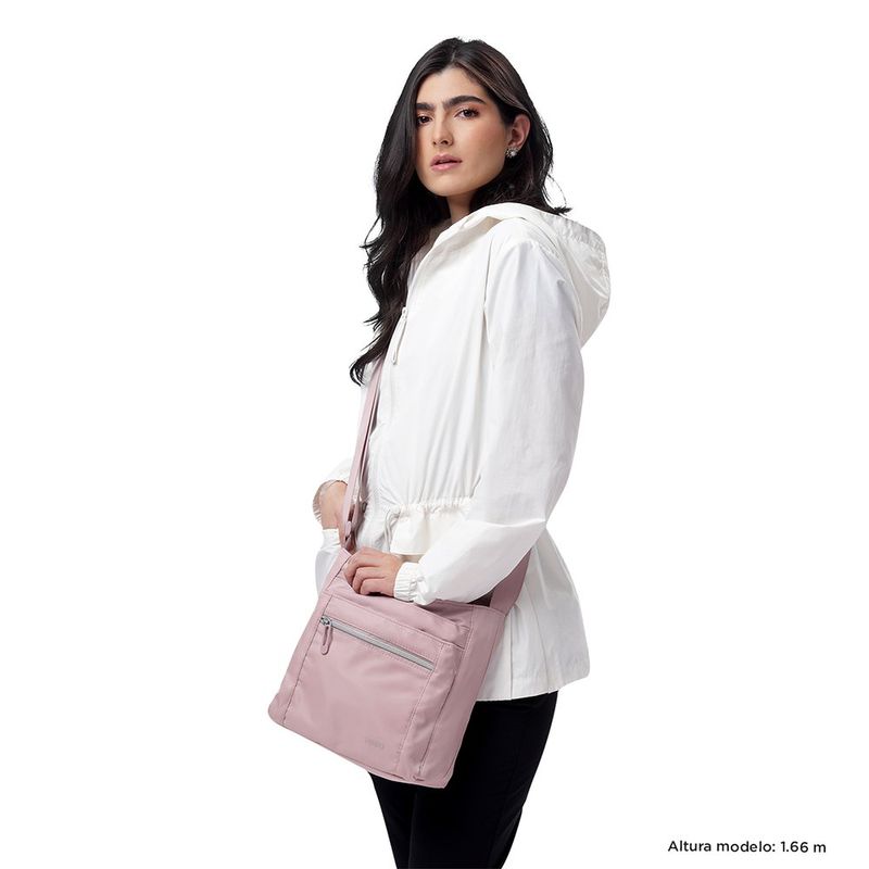 Bolso Cruzado Crossbody Rosado con Correa Ajustable