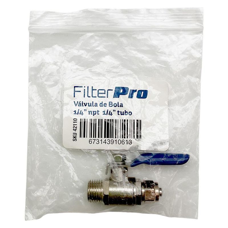 Válvula de Bola Metálica 1/4 Plg NPT Conector