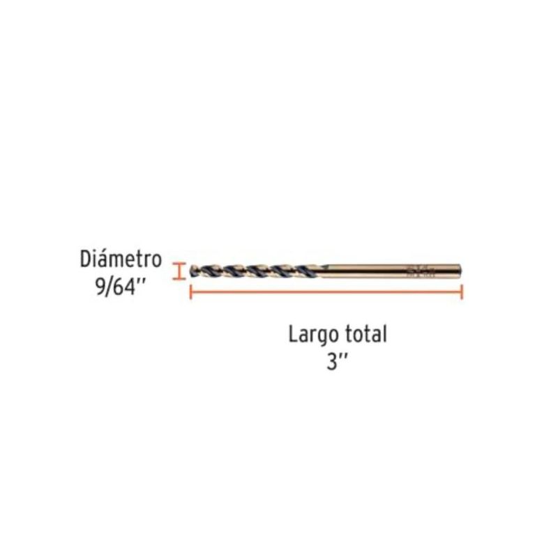 Broca HSS Trugold para Metal de 9/64 Plg