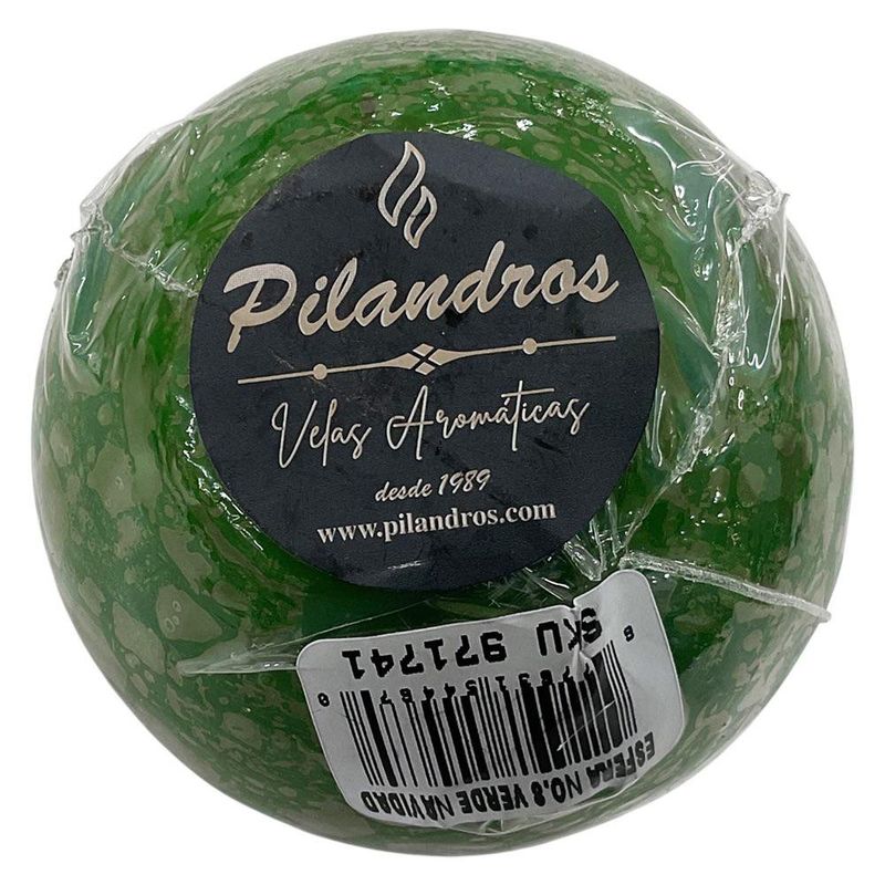 Vela Esférica Verde Grande para Decoración Navideña