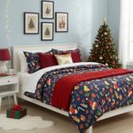 Edredón con Diseño de Botas Navideñas Tamaño Full Queen