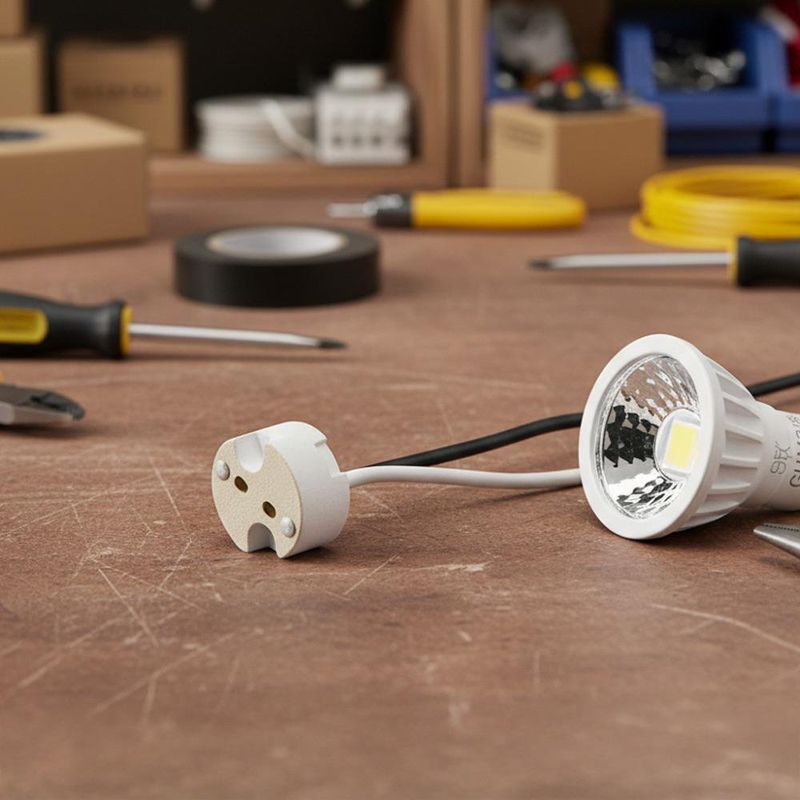 Socket Mr16 Simple Cerámica Blanco