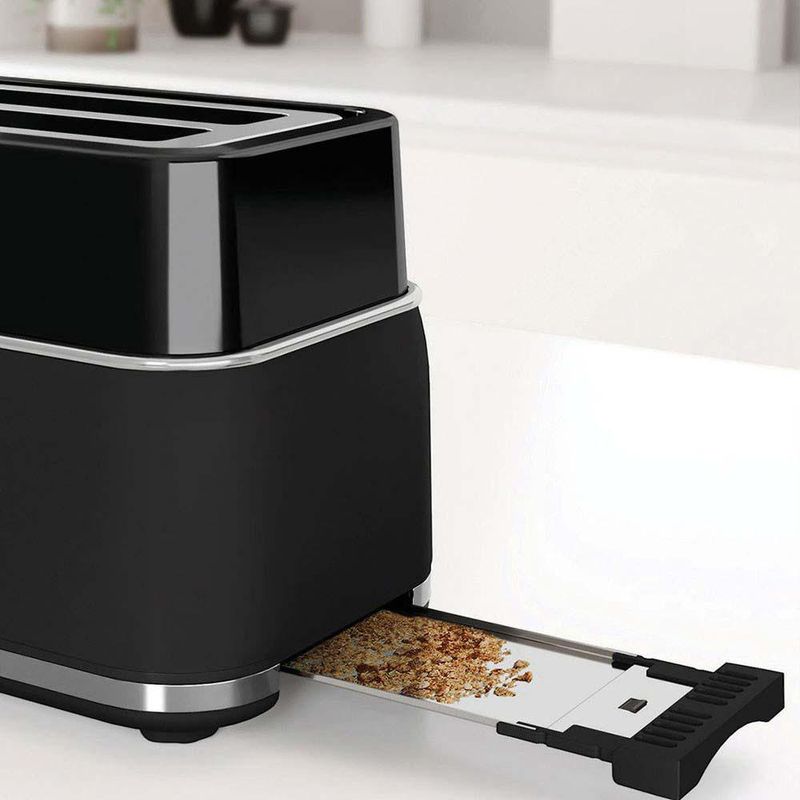 Tostador de Pan con Ranura Larga para 4 Rebanadas Color Negro