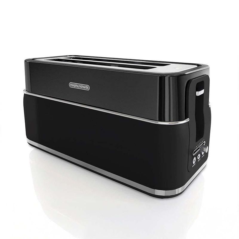 Tostador de Pan con Ranura Larga para 4 Rebanadas Color Negro
