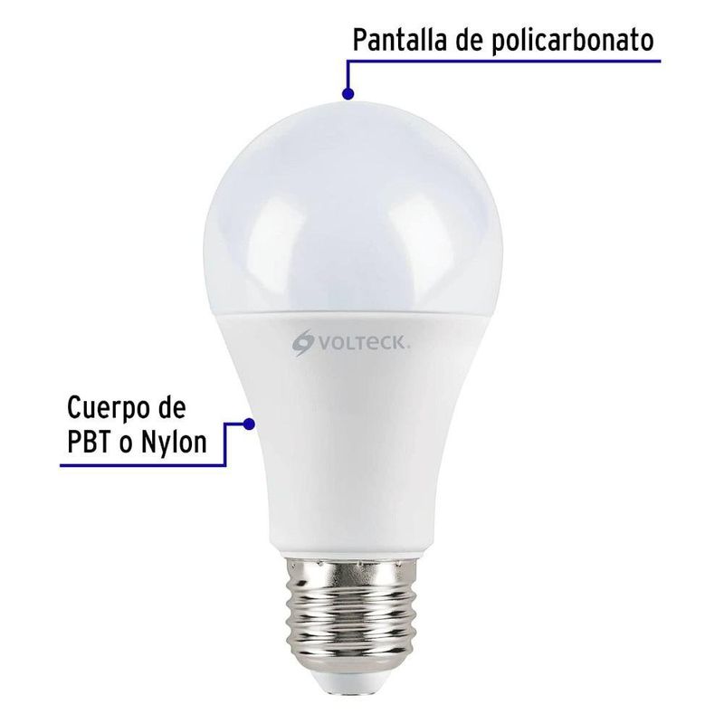 Bombillas LED de 12W A19 Tamaño Estándar Luz Fría 4 Unidades