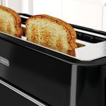 Tostador de Pan con Ranura Larga para 4 Rebanadas Color Negro
