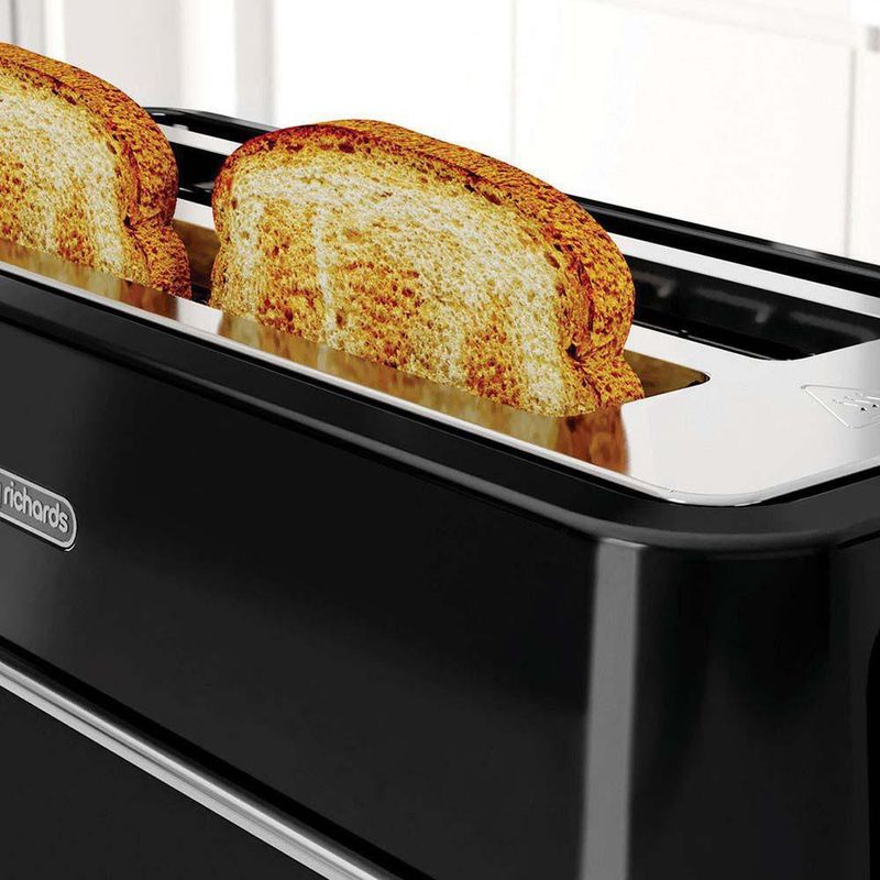 Tostador de Pan con Ranura Larga para 4 Rebanadas Color Negro