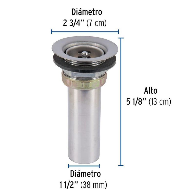 Contracanasta 2x1 1/2 Plg Tipo Bar Inoxidable