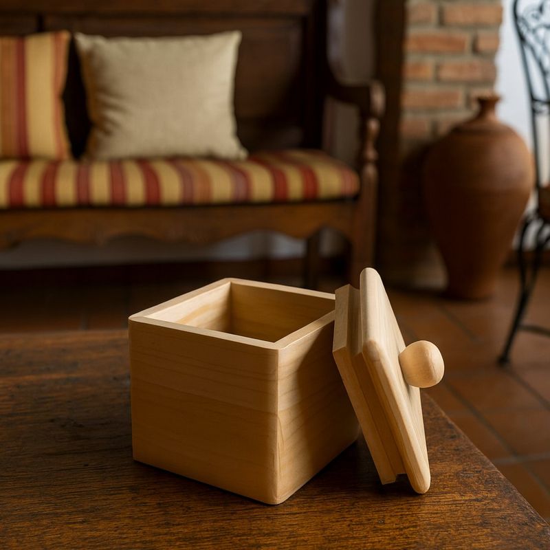 Azucarera Cuadrada de Madera