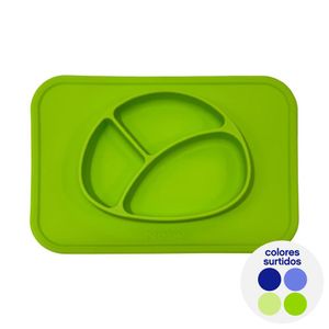 Plato con Placemat de Silicón Colores Surtidos