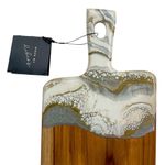 Tabla de Madera para Baguette Detalle Blanco 42 x 14 Cm