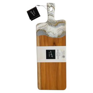 Tabla de Madera para Baguette Detalle Blanco 42 x 14 Cm