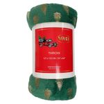 Manta Decorativa Verde Árbol Dorado 127x152 cm