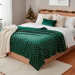 Manta Decorativa Verde Árbol Dorado 127x152 cm