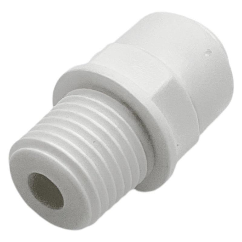 Adaptador Macho 1/4 Plg NPT Blanco
