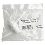 Adaptador Macho 1/4 Plg NPT Blanco