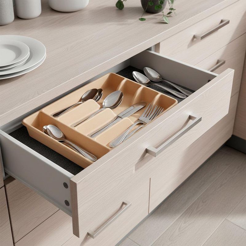 Portacubiertos Mediano con Tapadera Capuccino