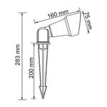 Estaca de Jardín Negra para Foco GU10 IP44 50 W