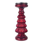 Candelero Decorativo Rojo con Detalles