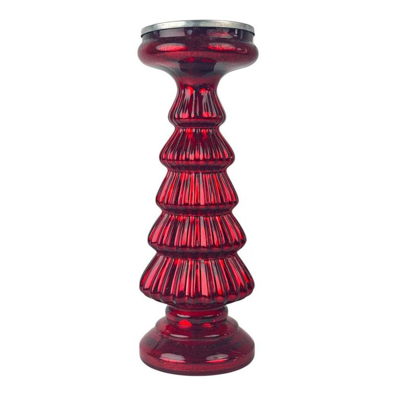 Candelero Decorativo Rojo con Detalles