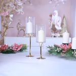 Candelero Tipo Copa con Base Dorada