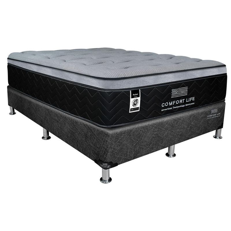 Set de Cama Colchón + Base Matrimonial Pocket