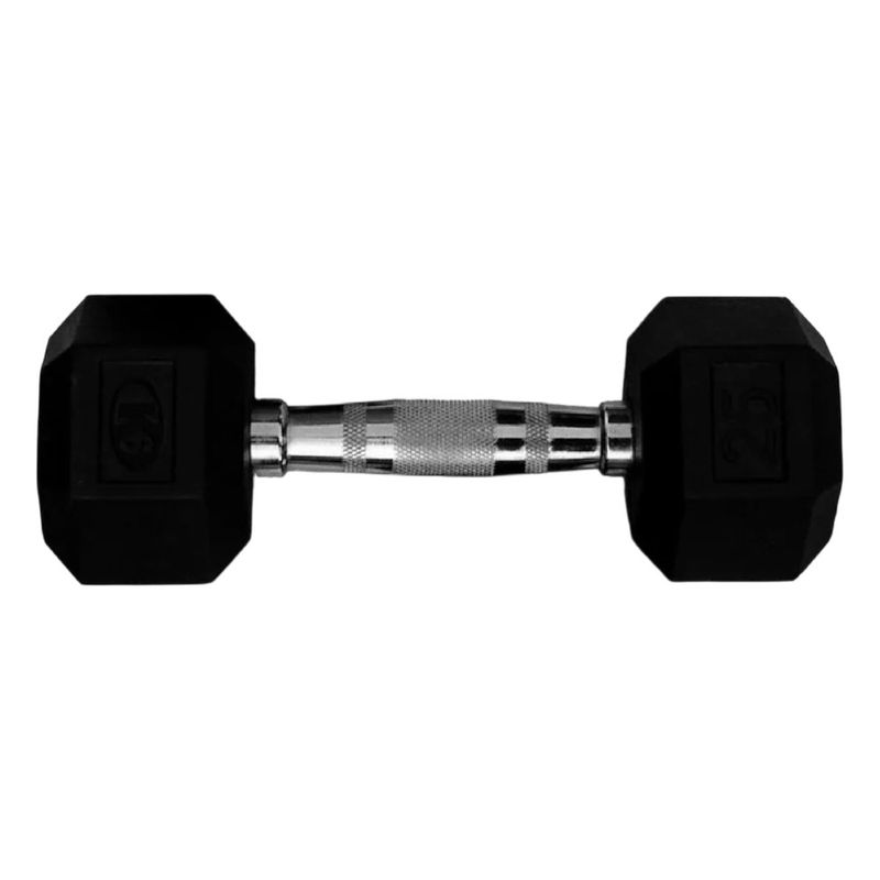 Mancuerna de 25 Lb Hexagonal con Forro de Goma