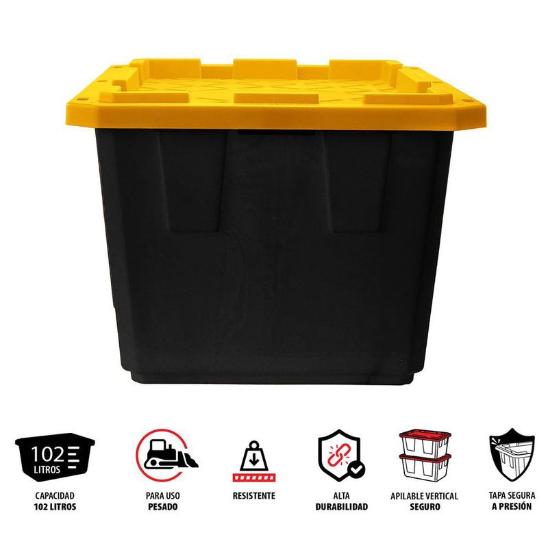 Caja Almacenadora Plástica Negra 102 L