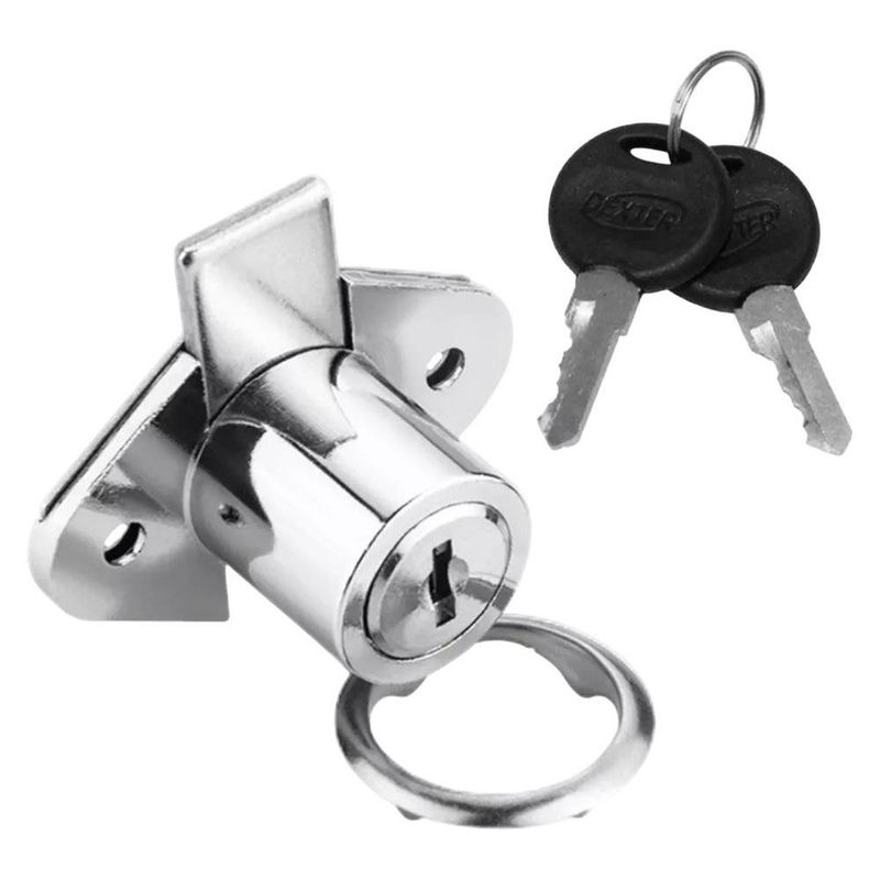 Cerradura Tipo Cerrojo para Mueble de Madera Plateado