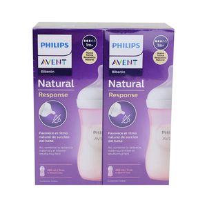 Set de 2 Biberones Natural Response Elefantes 9 Oz