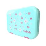 Lonchera Infantil Rosa y Aqua con Divisiones y Cubiertos Integrados