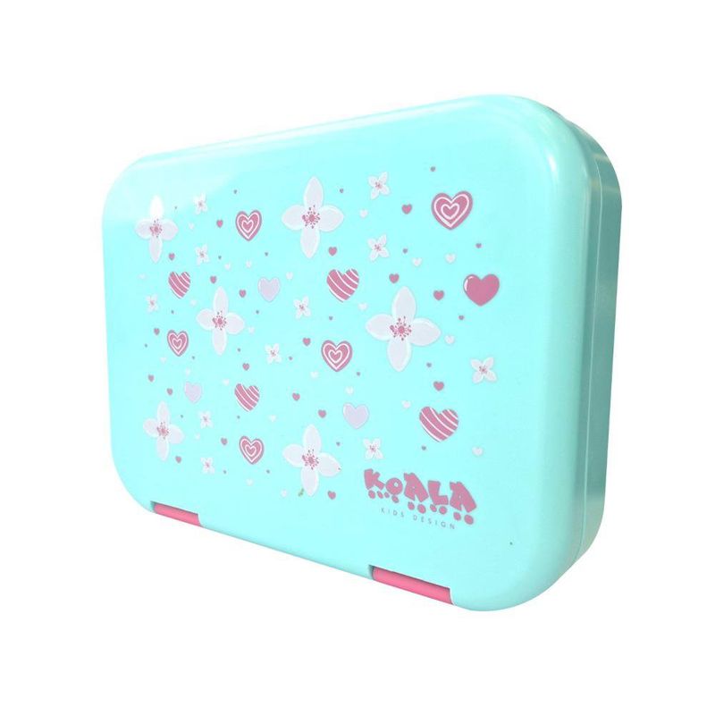 Lonchera Infantil Rosa y Aqua con Divisiones y Cubiertos Integrados