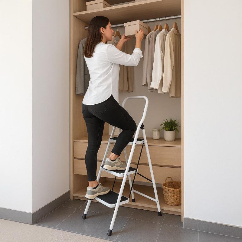 Escalera Plegable Tubular de 3 Escalones de 1.20 Metros