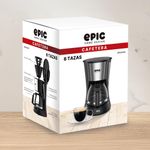 Cafetera de Filtro y Jarra de Vidrio 6 Tazas Negra 0.5 L