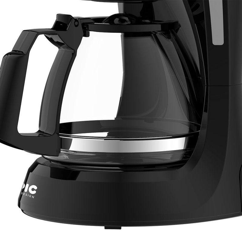 Cafetera de Filtro y Jarra de Vidrio 6 Tazas Negra 0.5 L