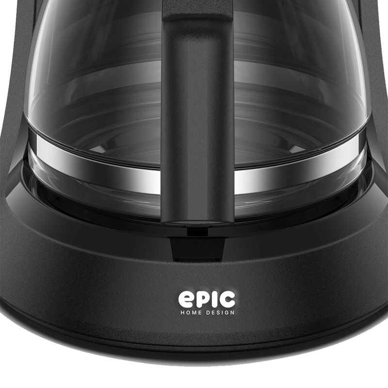 Cafetera de Filtro y Jarra de Vidrio 6 Tazas Negra 0.5 L