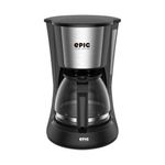 Cafetera de Filtro y Jarra de Vidrio 6 Tazas Negra 0.5 L