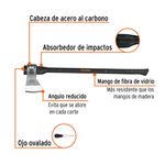 Hacha Media Labor 3 1/2 Lb Mango de 36 Plg