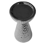 Portavela Plateado Texturizado Espiral 19.5 cm